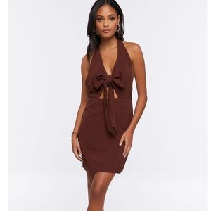 Halter Cutout Bow Dress